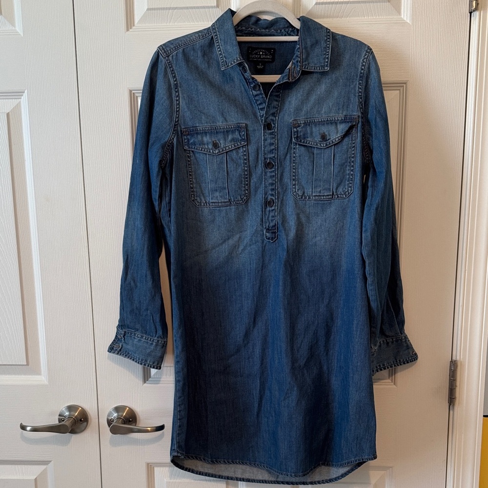 Lucky Brand Indigo Long Sleeve Denim Dress